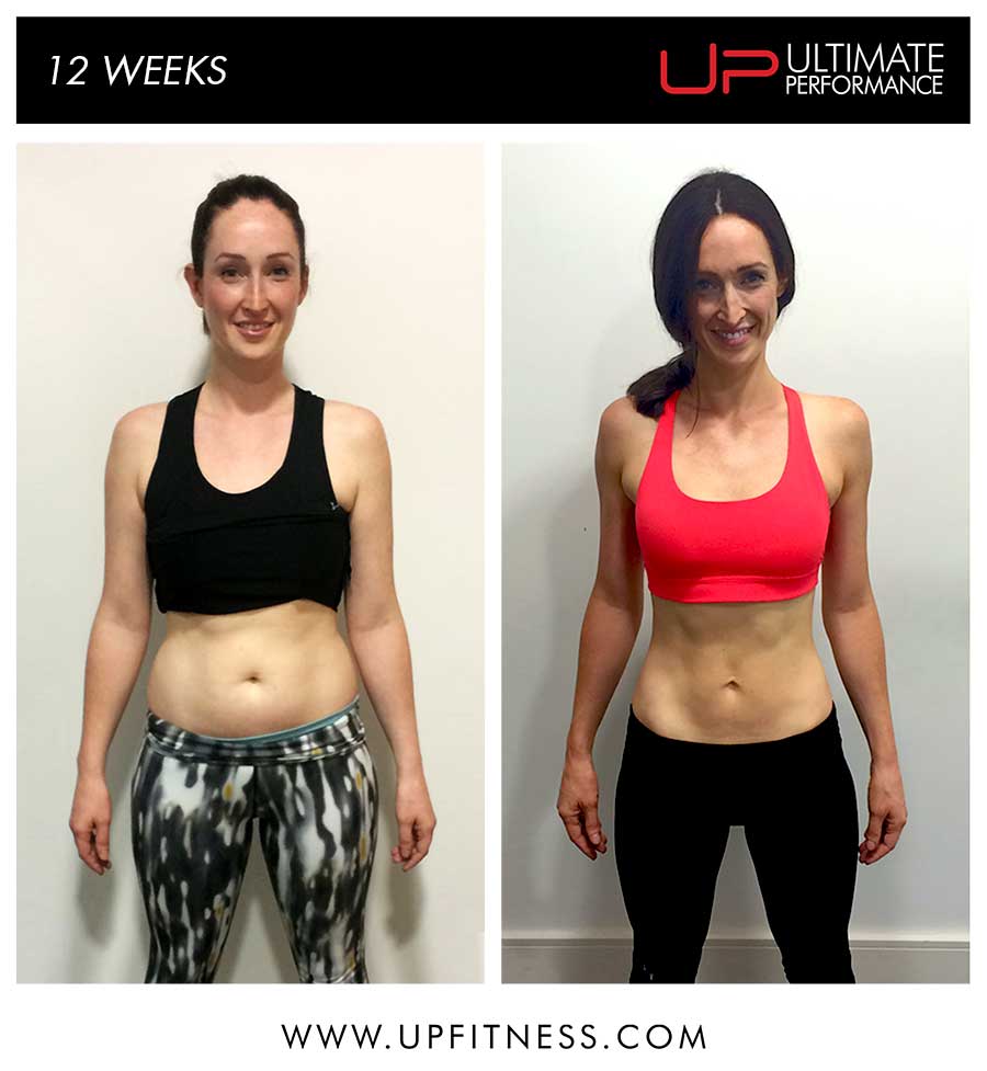 Victoria's before and after 12 weeks of Personal training in London Mayfair